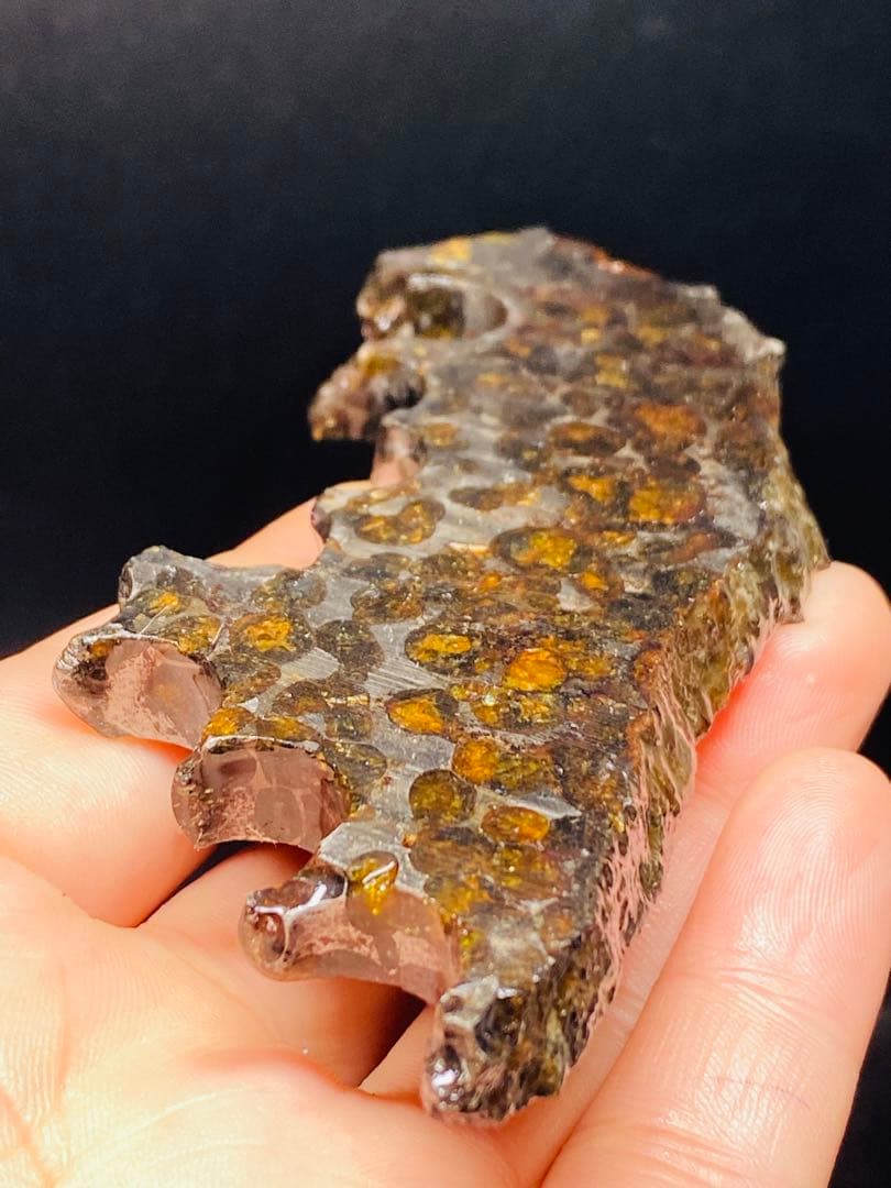 鑑別書付き パラサイト隕石 120g128㍉ 石鉄隕石 セリコ隕石 隕石原石