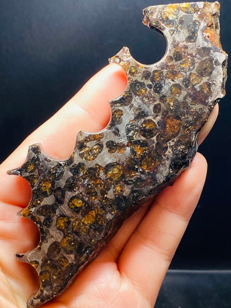 鑑別書付き パラサイト隕石 120g128㍉ 石鉄隕石 セリコ隕石 隕石原石