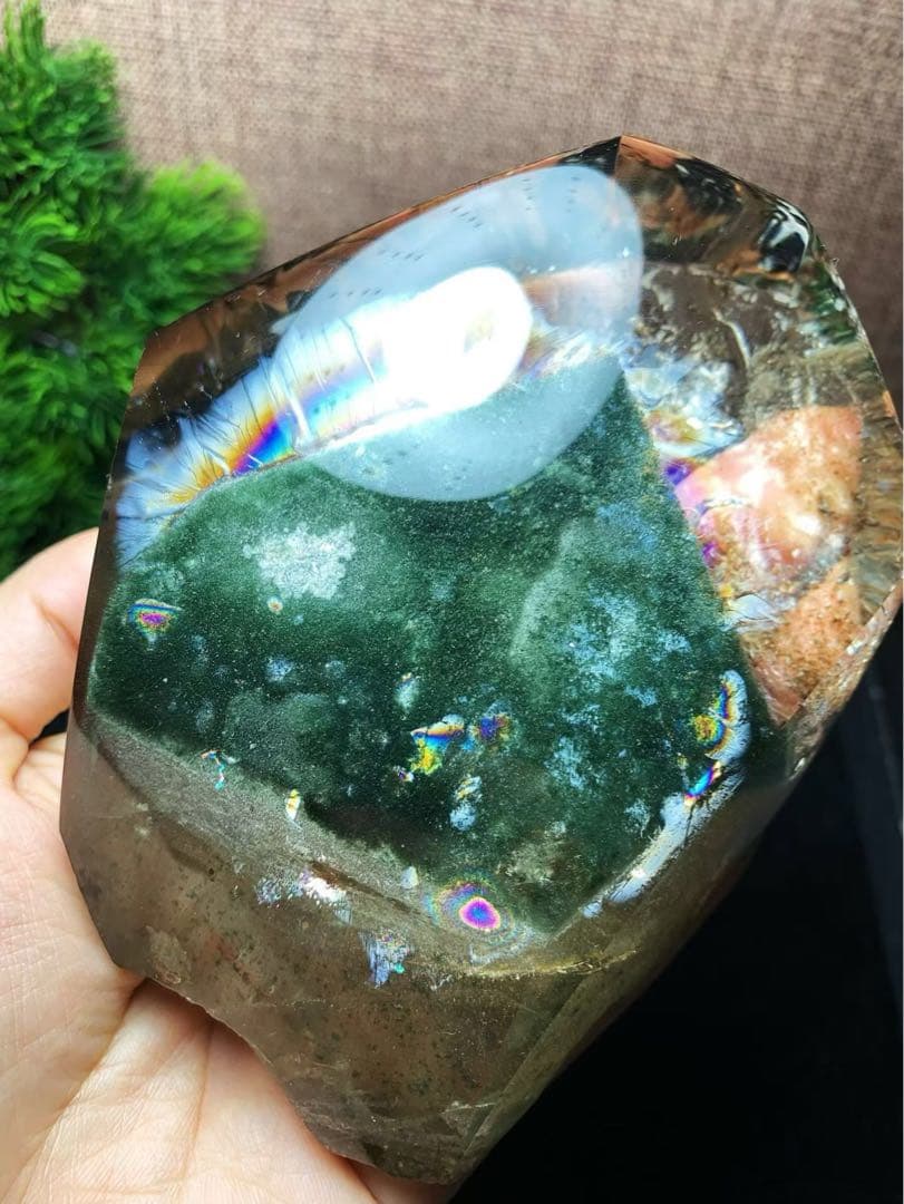 ⭐︎【極上品】天然 グリーン ガーデン クォーツ 置物 717.5g