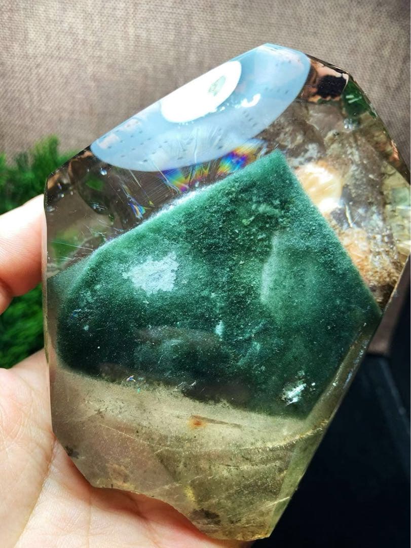 ⭐︎【極上品】天然 グリーン ガーデン クォーツ 置物 717.5g