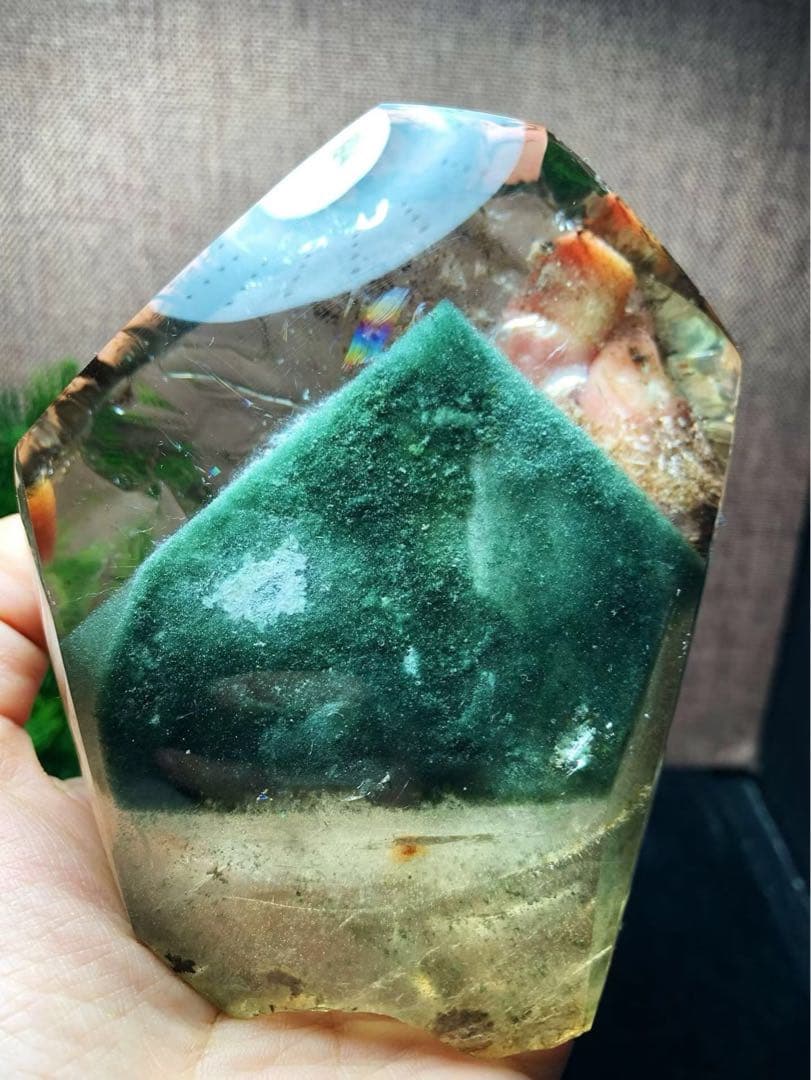 ⭐︎【極上品】天然 グリーン ガーデン クォーツ 置物 717.5g