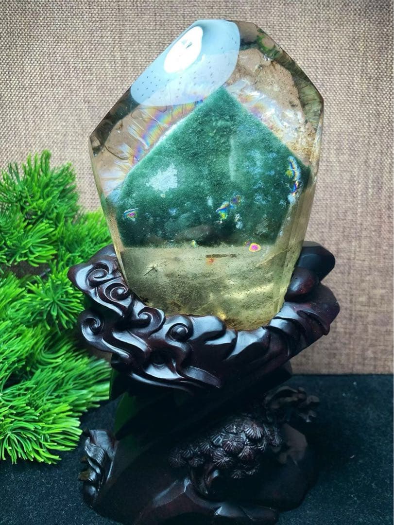 ⭐︎【極上品】天然 グリーン ガーデン クォーツ 置物 717.5g