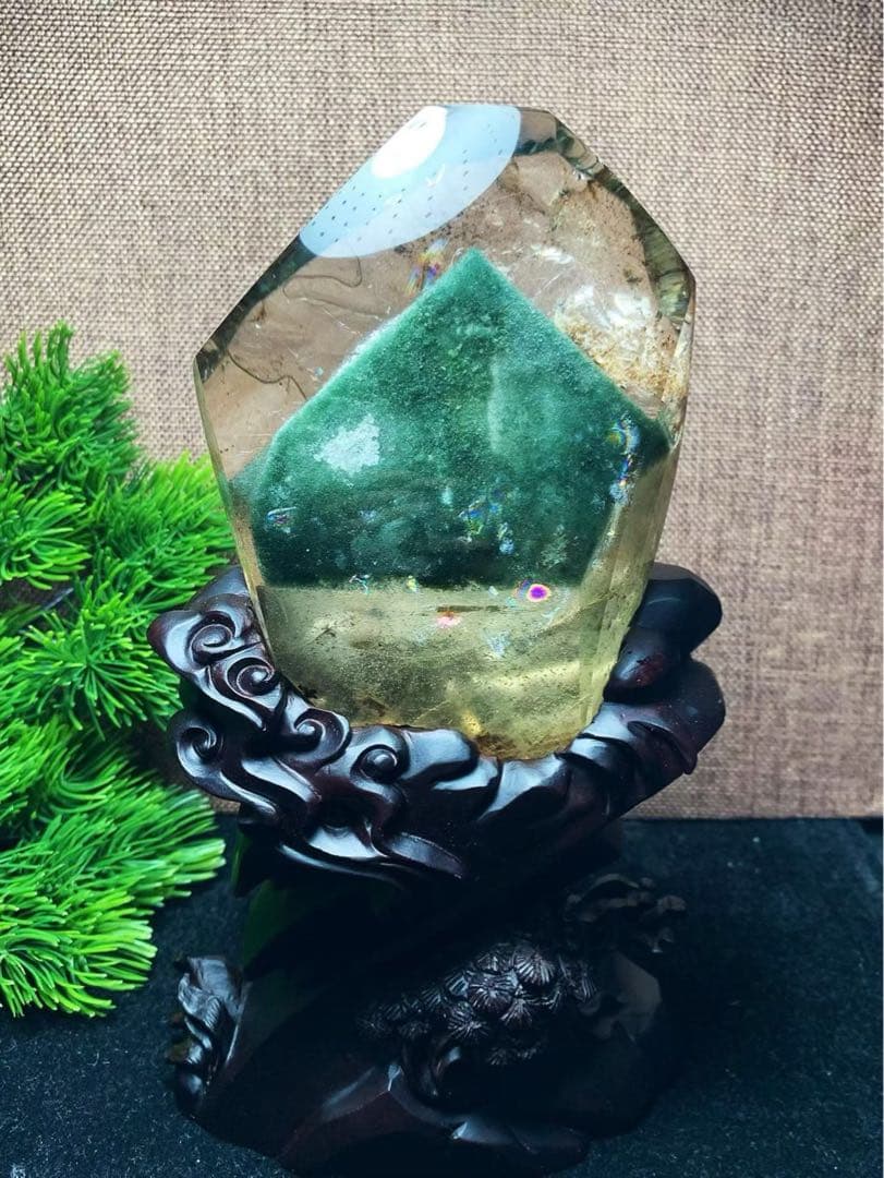 ⭐︎【極上品】天然 グリーン ガーデン クォーツ 置物 717.5g