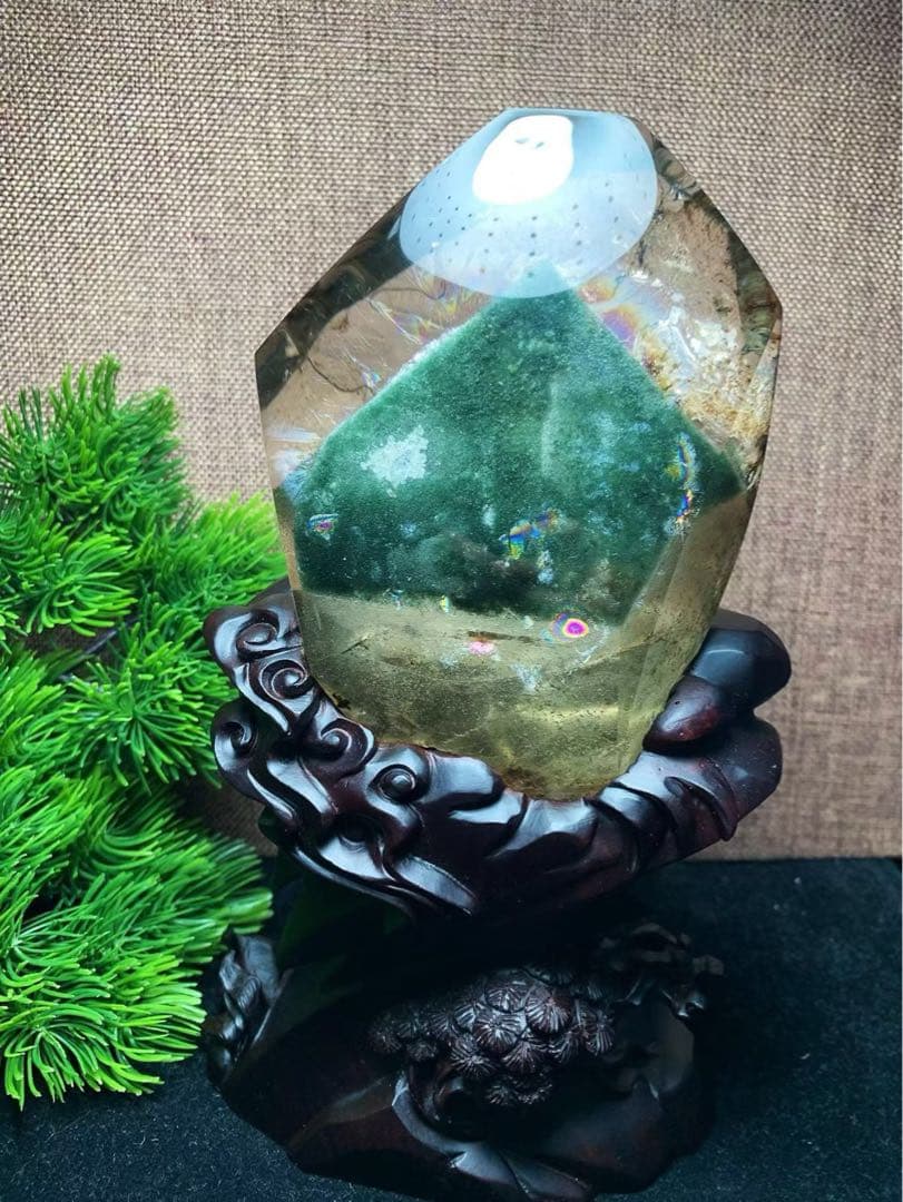 ⭐︎【極上品】天然 グリーン ガーデン クォーツ 置物 717.5g