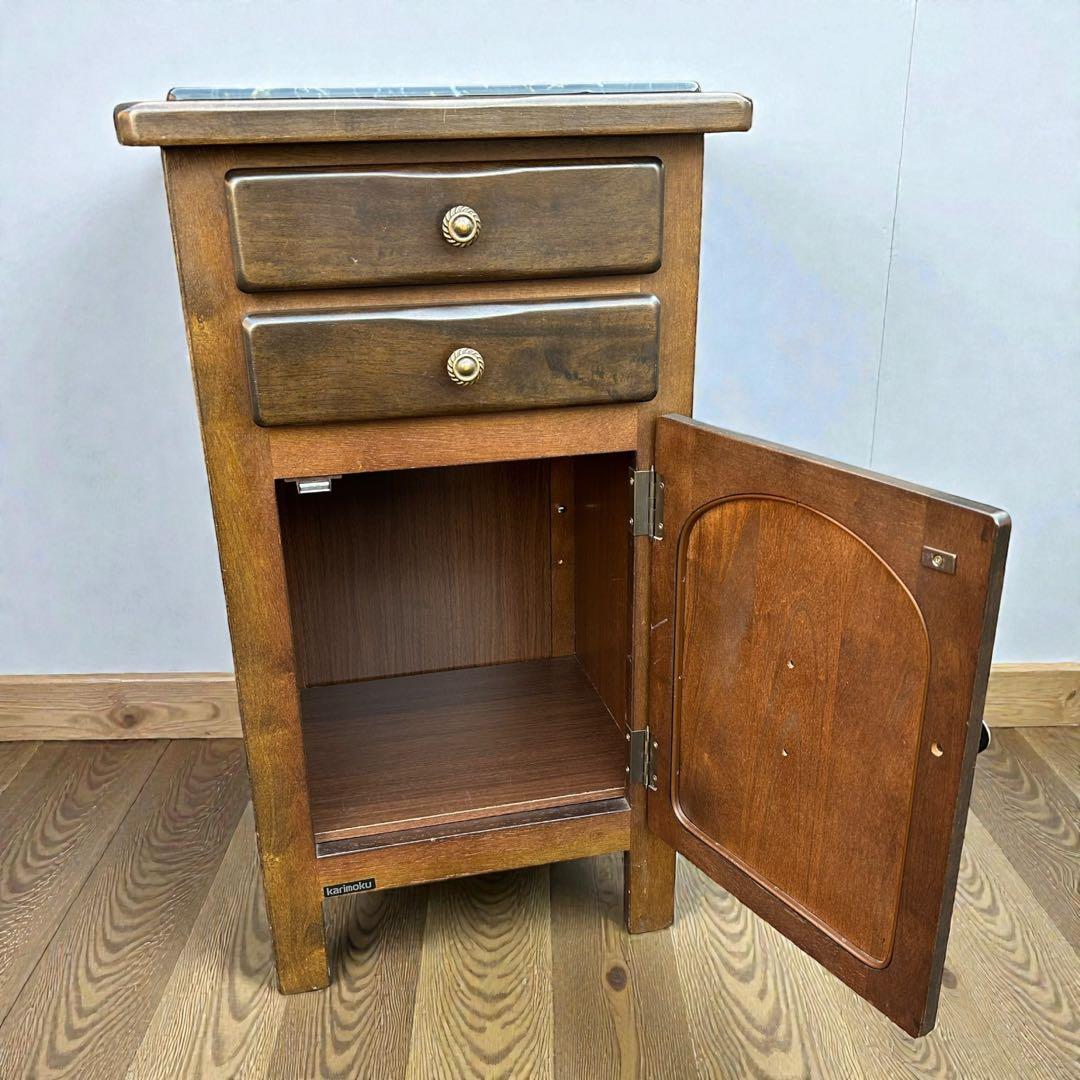 稀少❣️ヴィンテージ品✨カリモク 大理石天板 電話台 当時物 キャビネット 収納