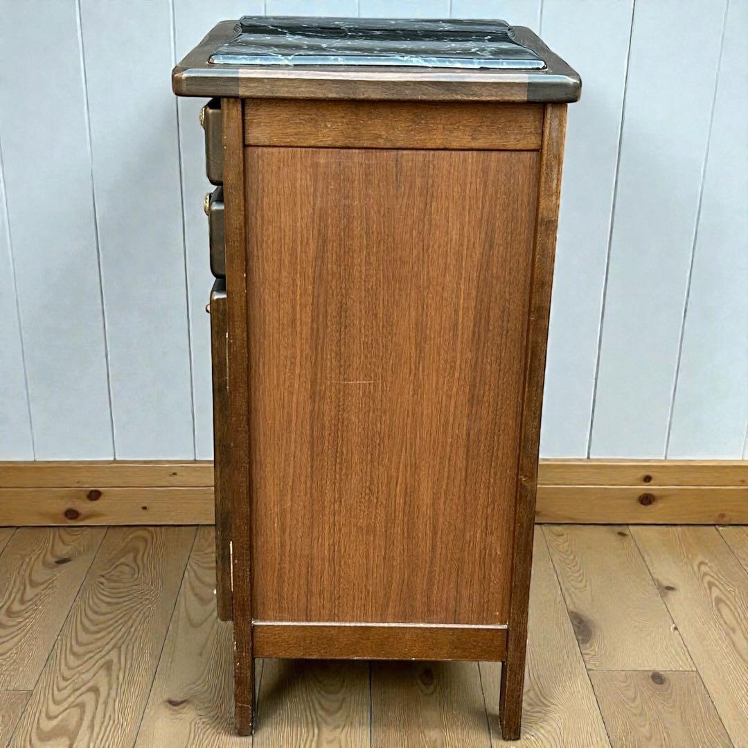 稀少❣️ヴィンテージ品✨カリモク 大理石天板 電話台 当時物 キャビネット 収納