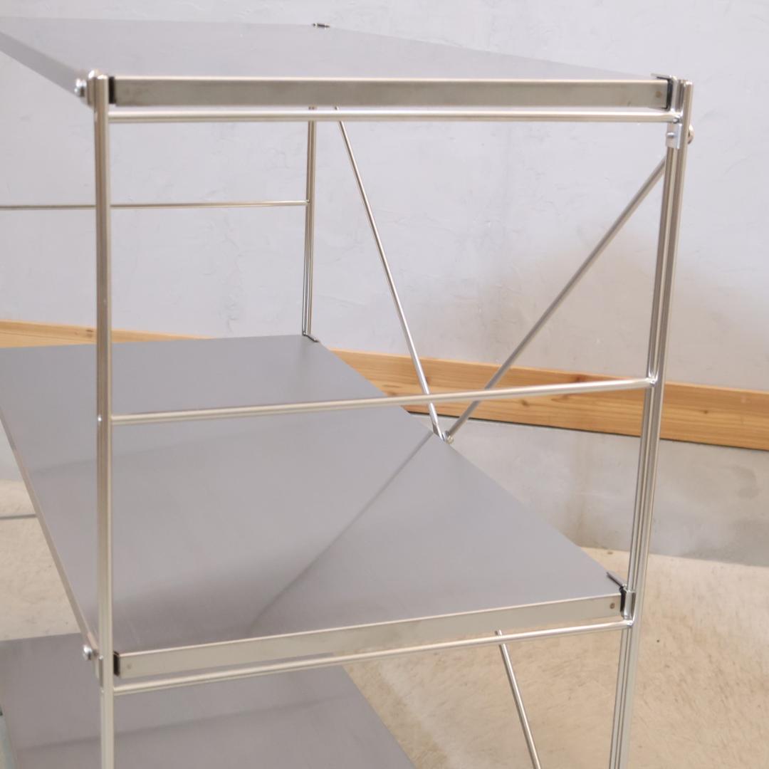 無印良品 MUJI ステンレス 3段ユニットシェルフ シンプル 飾り棚 ラック