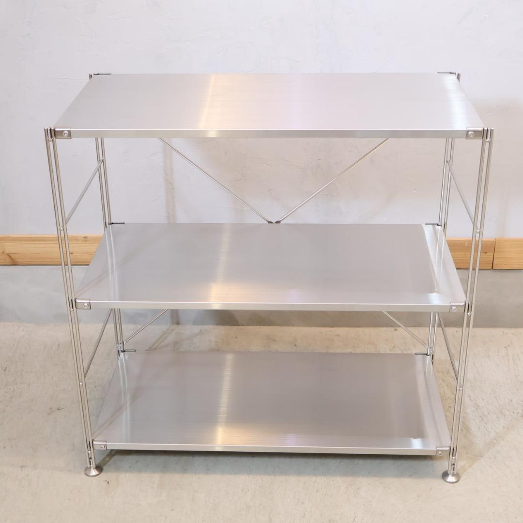 無印良品 MUJI ステンレス 3段ユニットシェルフ シンプル 飾り棚 ラック