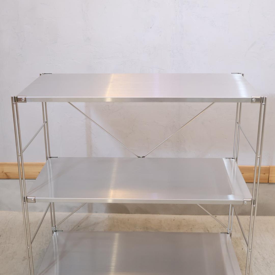 無印良品 MUJI ステンレス 3段ユニットシェルフ シンプル 飾り棚 ラック