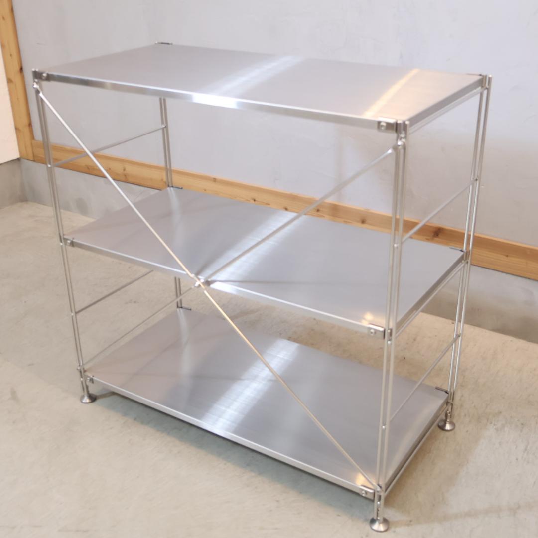 無印良品 MUJI ステンレス 3段ユニットシェルフ シンプル 飾り棚 ラック