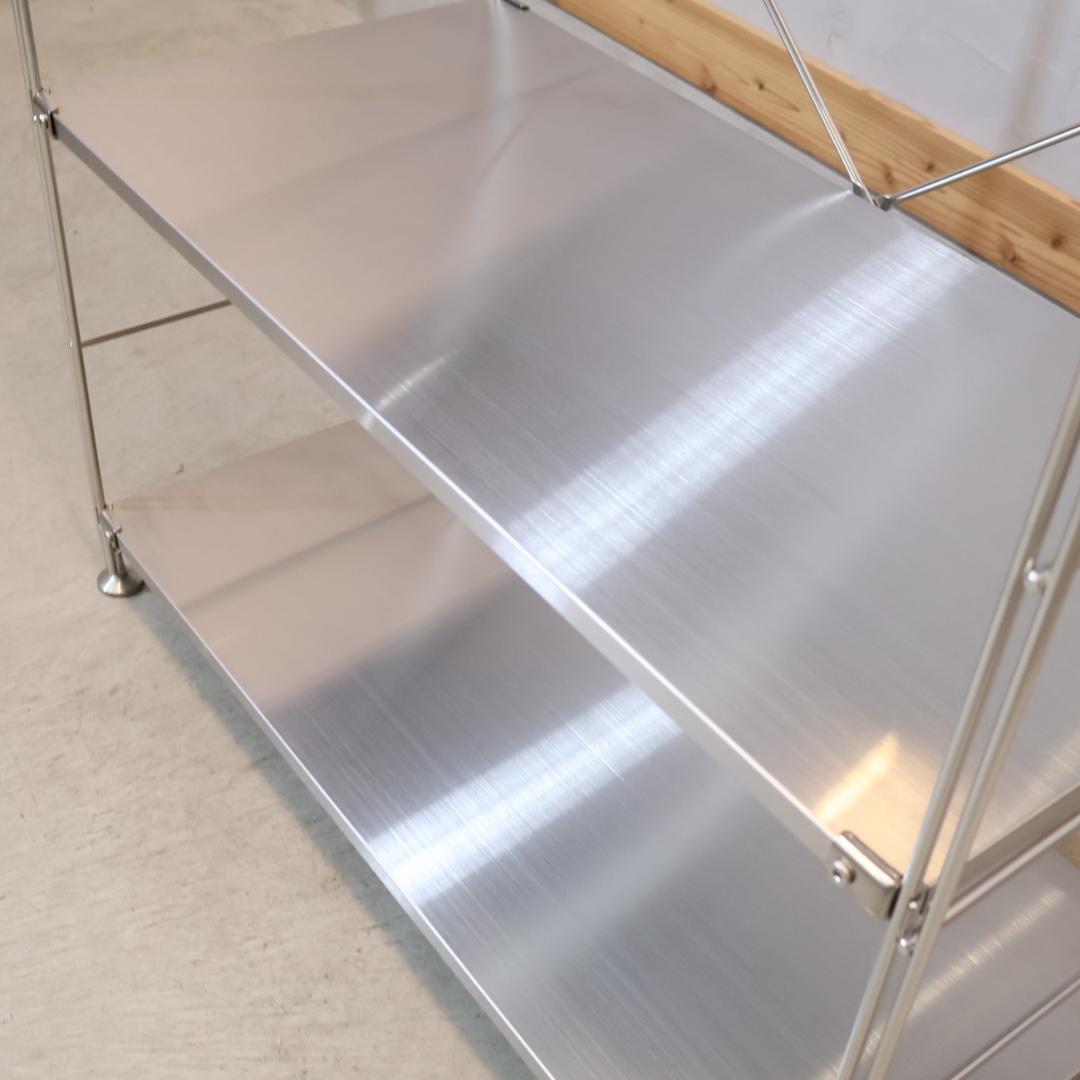 無印良品 MUJI ステンレス 3段ユニットシェルフ シンプル 飾り棚 ラック