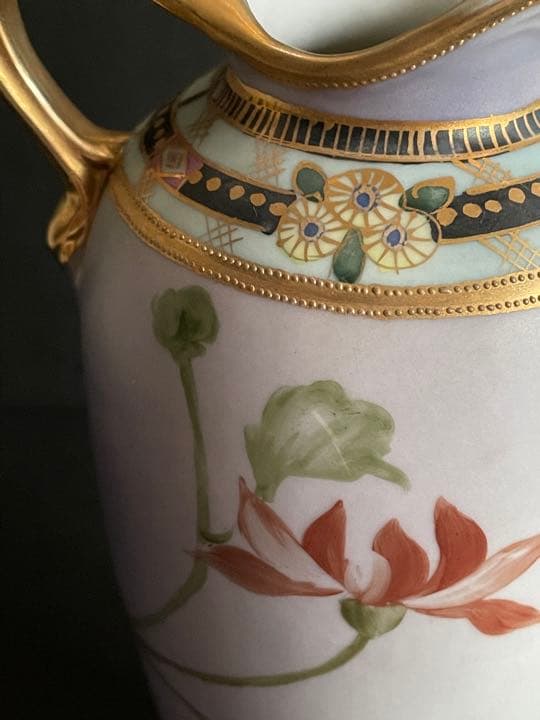 オールドノリタケ　花柄水差し