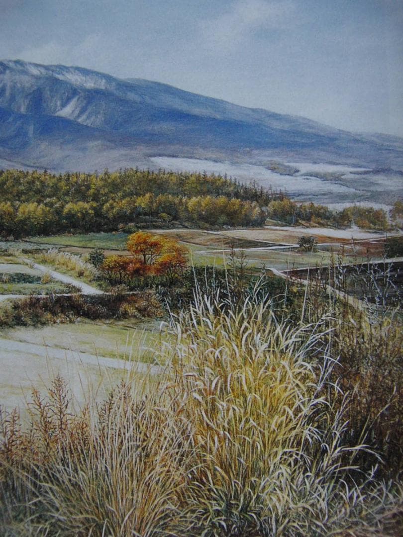 平田英子、【八ヶ岳高原】、希少な額装用画集より、新品額装付、状態良好