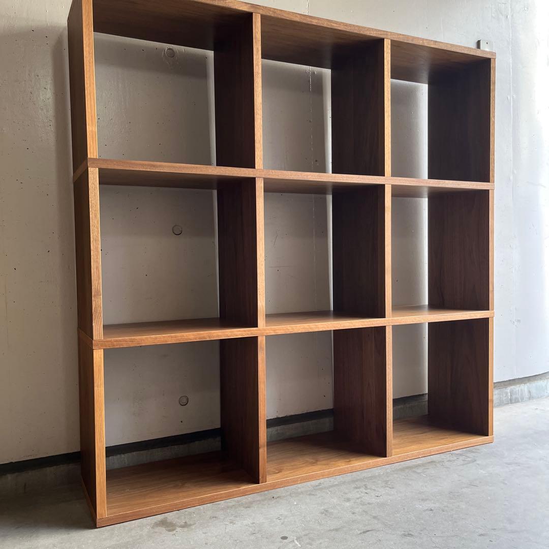 無印★スタッキングシェルフセット・３段×３列・ウォールナット材