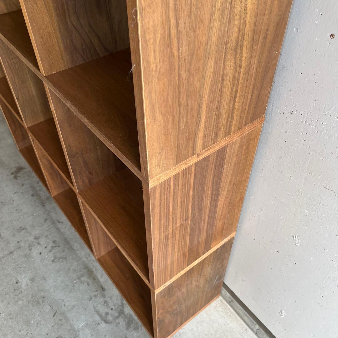 無印★スタッキングシェルフセット・３段×３列・ウォールナット材