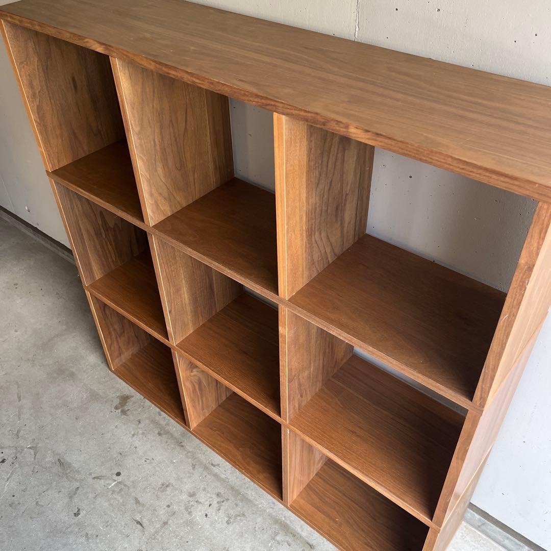 無印★スタッキングシェルフセット・３段×３列・ウォールナット材