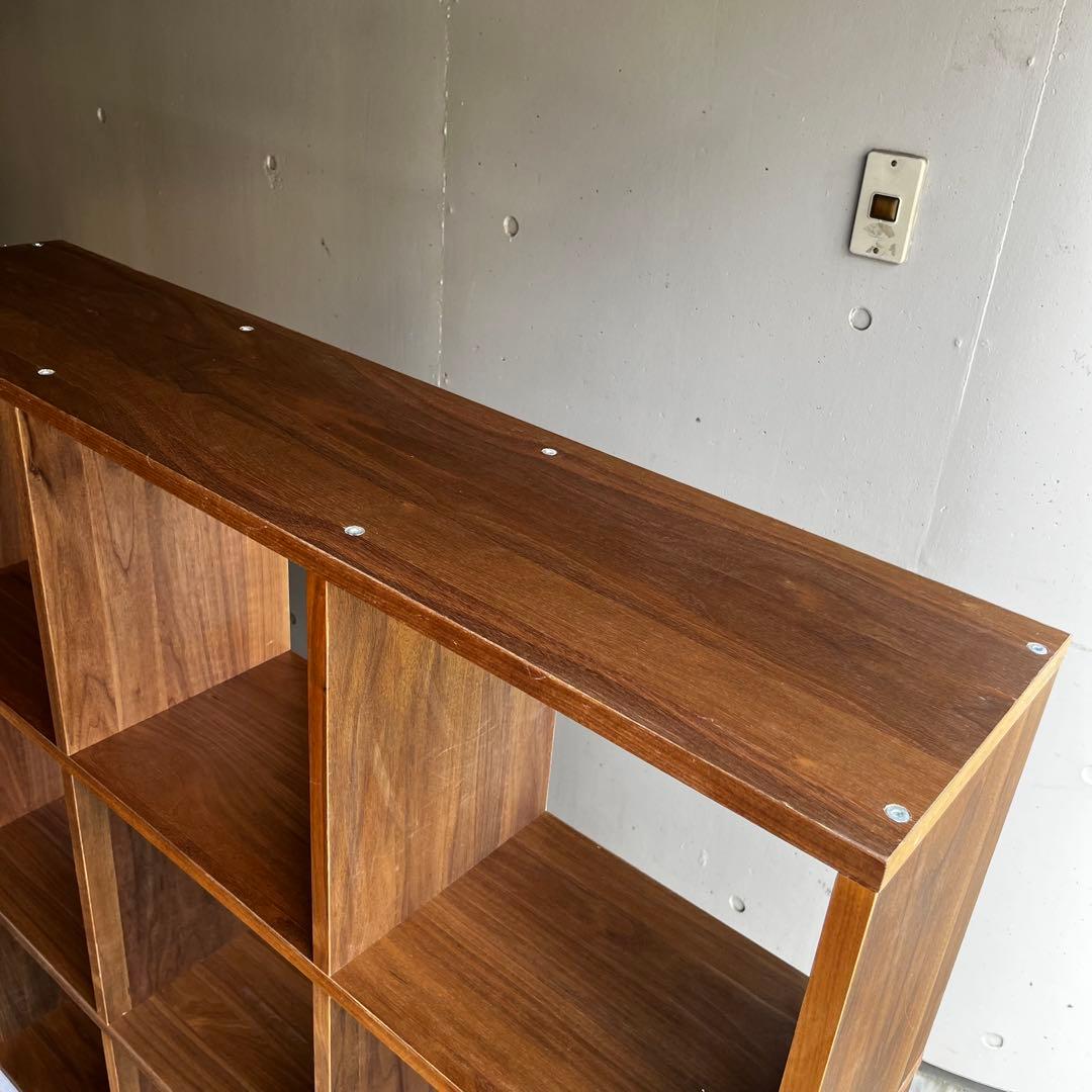 無印★スタッキングシェルフセット・３段×３列・ウォールナット材