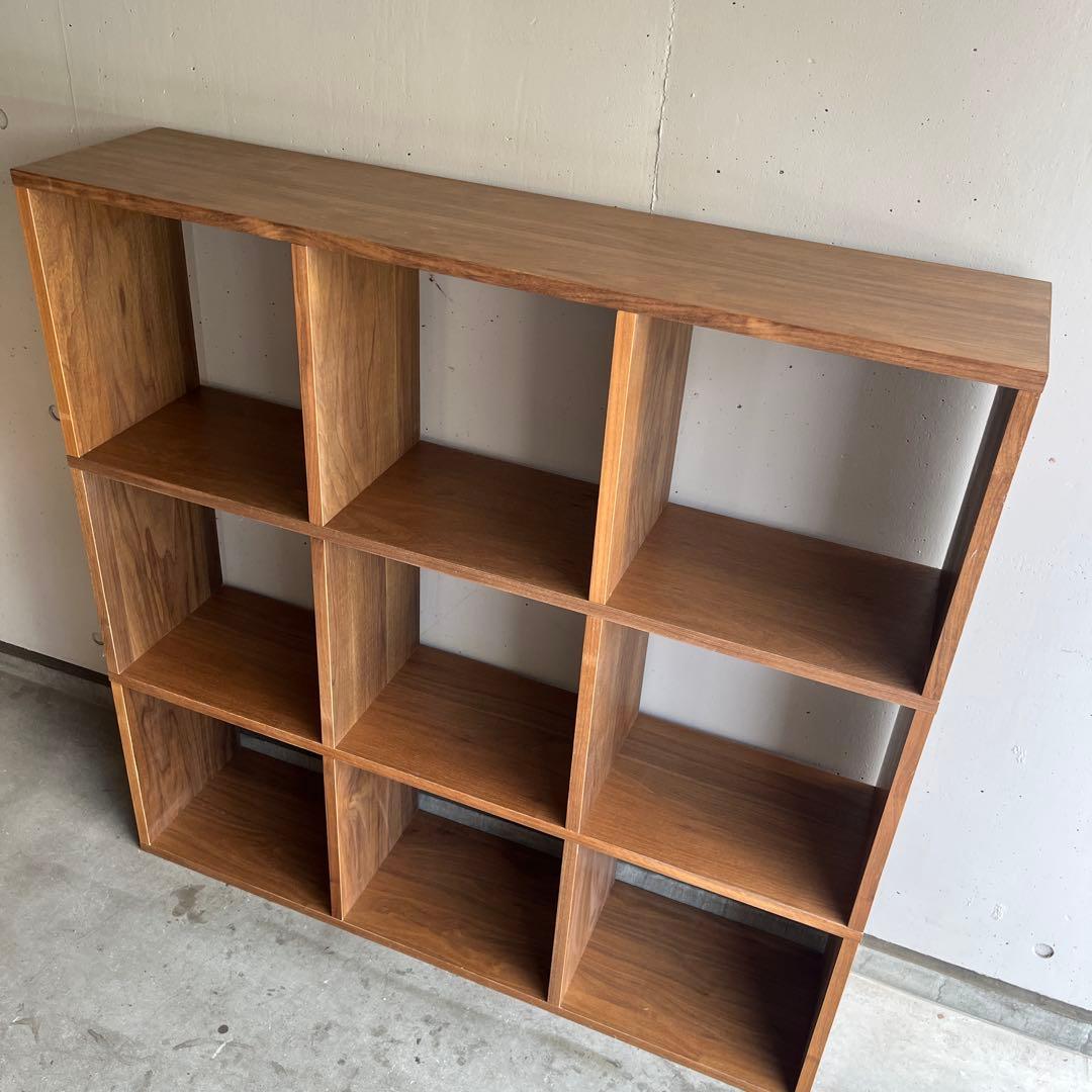 無印★スタッキングシェルフセット・３段×３列・ウォールナット材