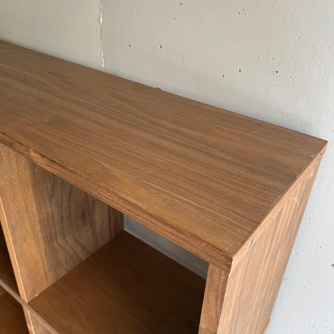 無印★スタッキングシェルフセット・３段×３列・ウォールナット材