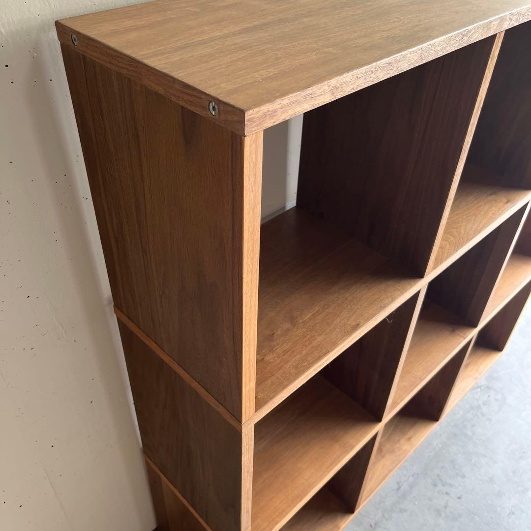 無印★スタッキングシェルフセット・３段×３列・ウォールナット材