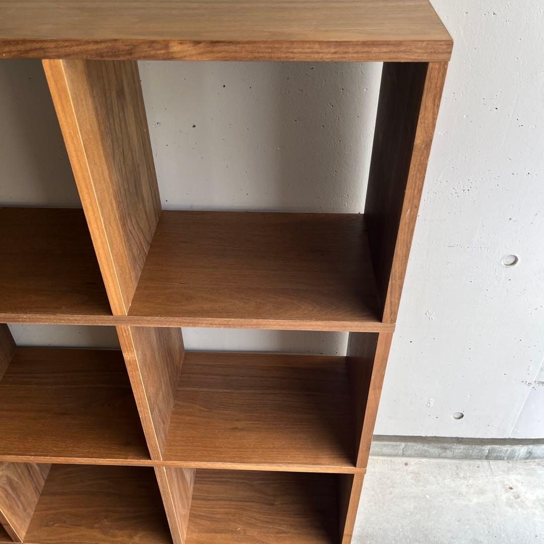 無印★スタッキングシェルフセット・３段×３列・ウォールナット材