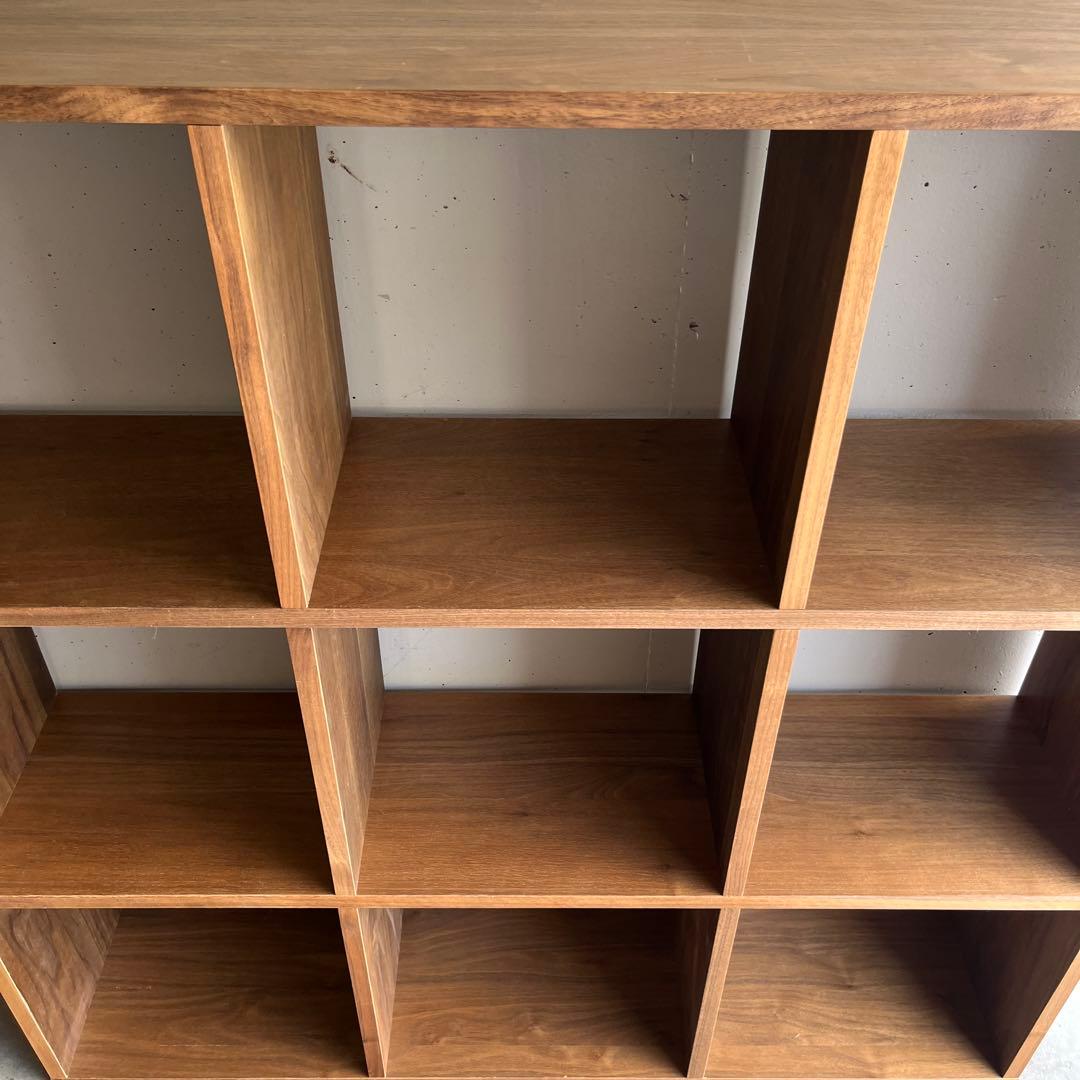無印★スタッキングシェルフセット・３段×３列・ウォールナット材