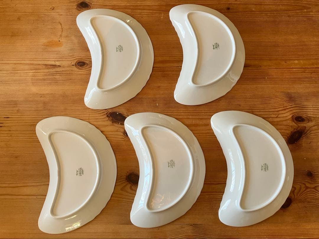 ジノリ　ベッキオホワイト　クレセントディッシュ×5