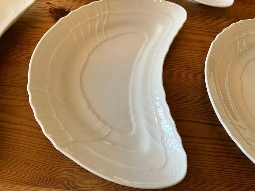 ジノリ　ベッキオホワイト　クレセントディッシュ×5