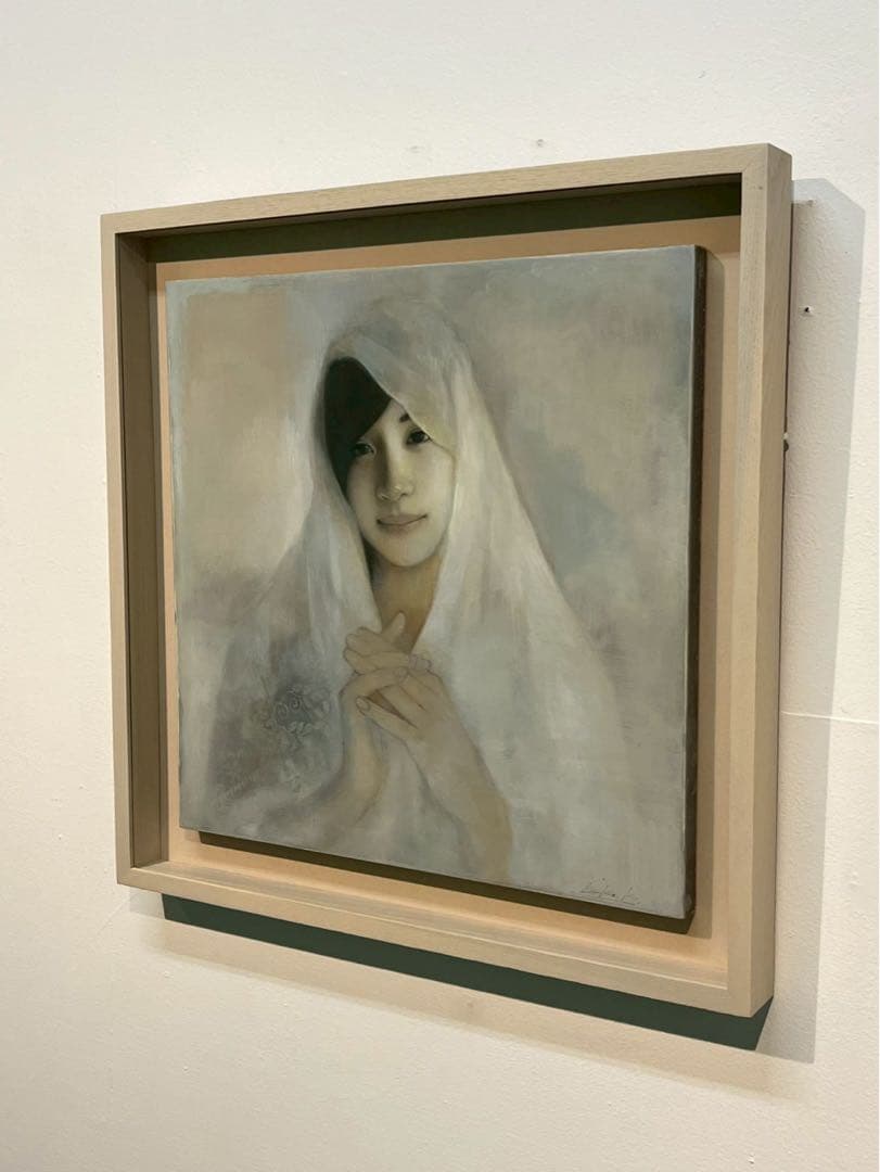 粉川江里子「白く…1」油彩 2015 証明書付