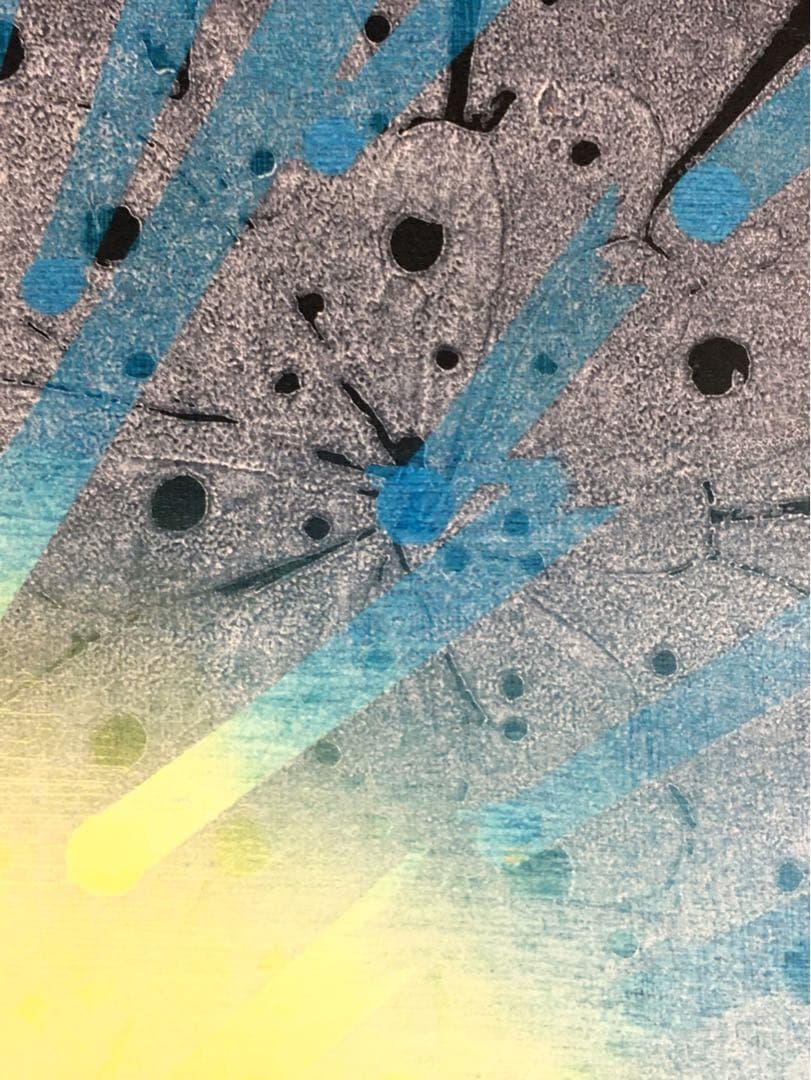 S208「花と星と女」木版画 吹田文明作 34/50