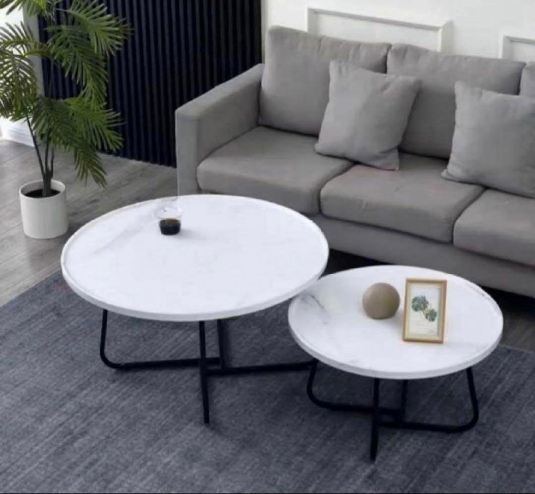 VEEZHA ネストテーブル ローテーブルおしゃれ マルテーブルコーヒーテーブル