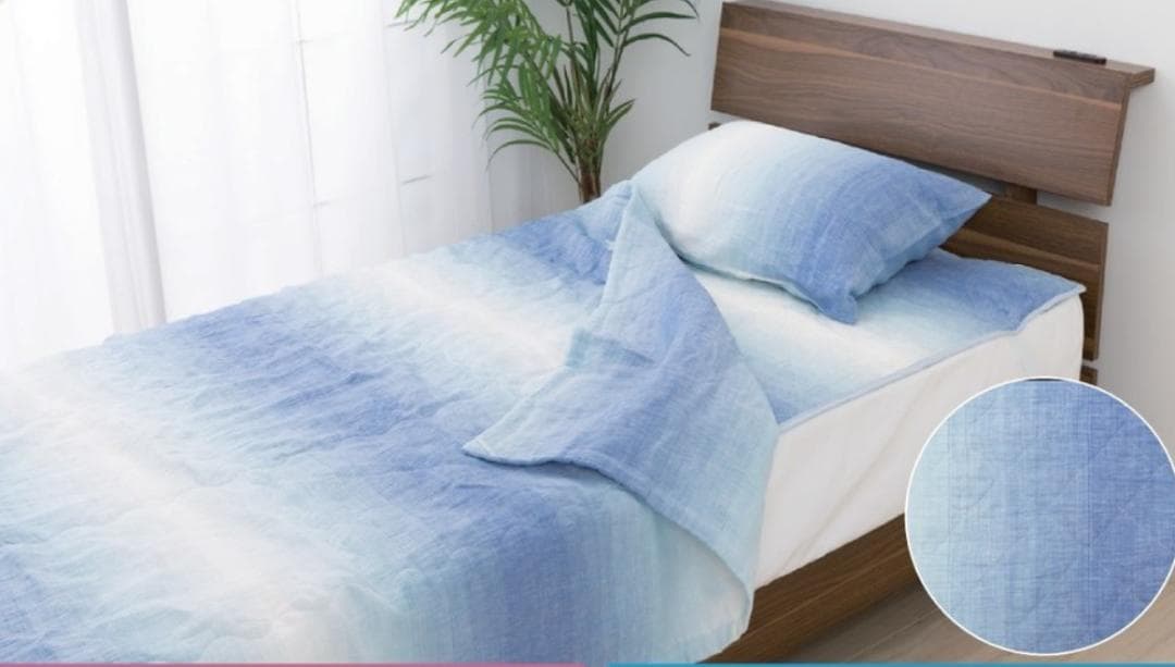 ８. 　敷パッド　近江ちぢみ　敷きパッド　ちぎれない麻わた　麻１００％　麻綿入り