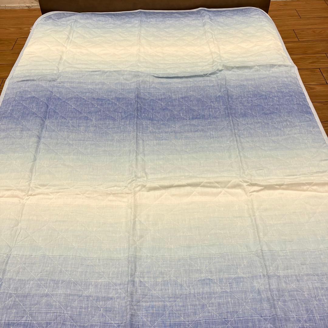 ８. 　敷パッド　近江ちぢみ　敷きパッド　ちぎれない麻わた　麻１００％　麻綿入り