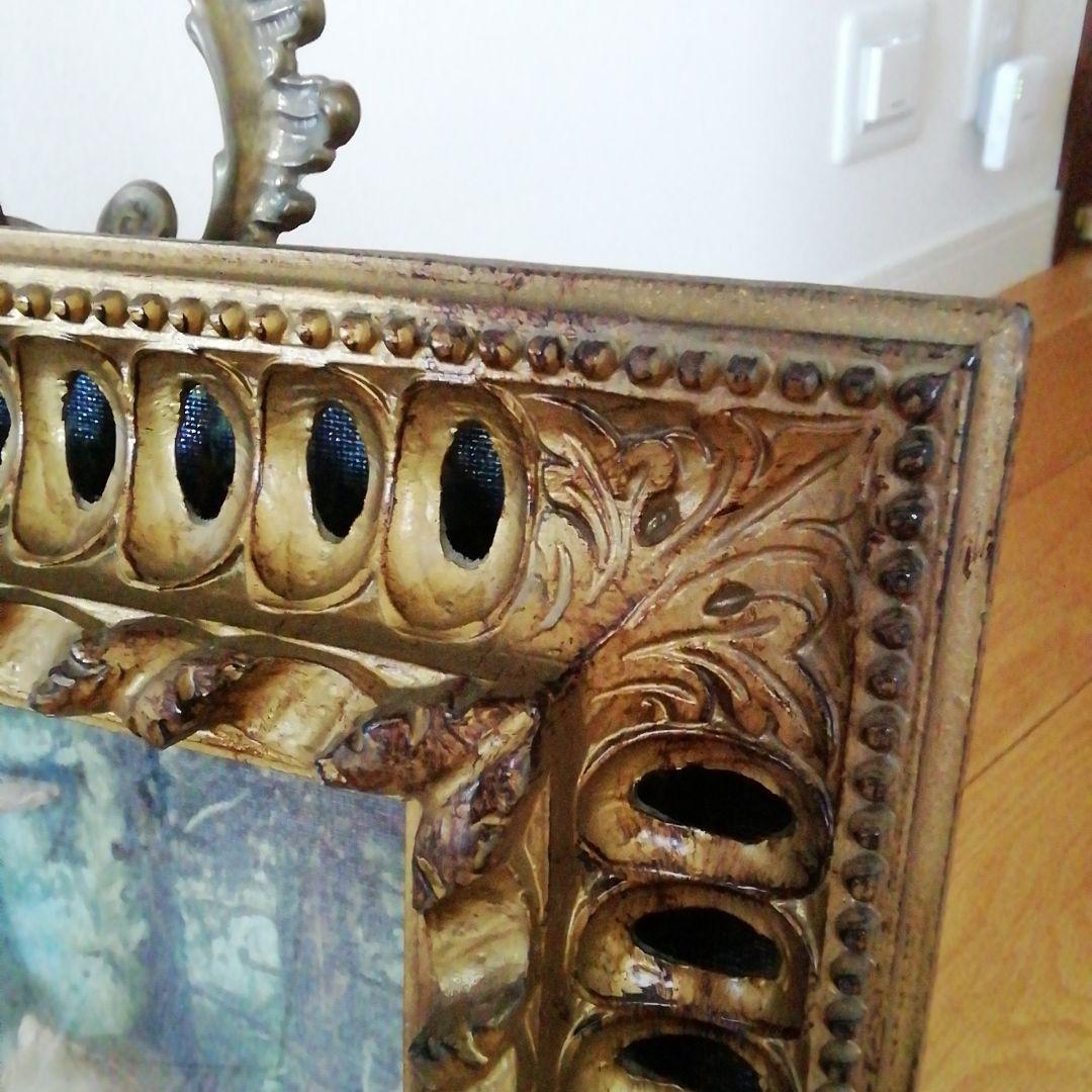 イタリア製　ビンテージ　額　立体絵画