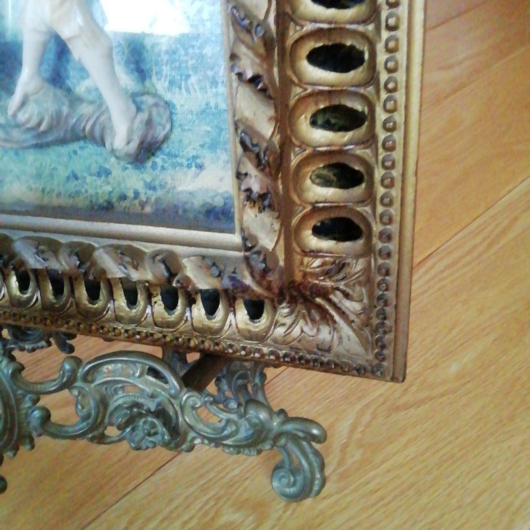 イタリア製　ビンテージ　額　立体絵画