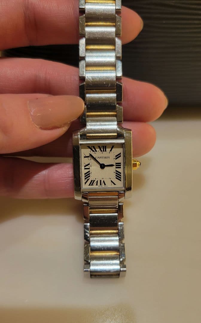 【希少】【半額以下】カルティエ タンク フランセーズ　コンビ　SM 腕時計 時計