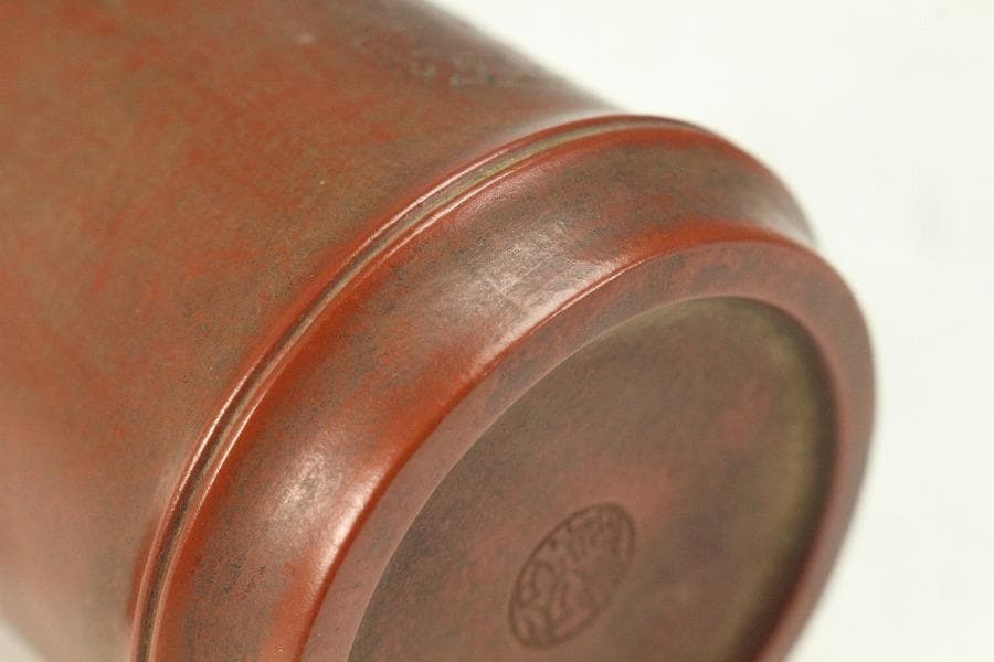 中国美術 朱泥 刻題詞 筒碗 一対 在印 時代物(K-YC527) - メルカリ