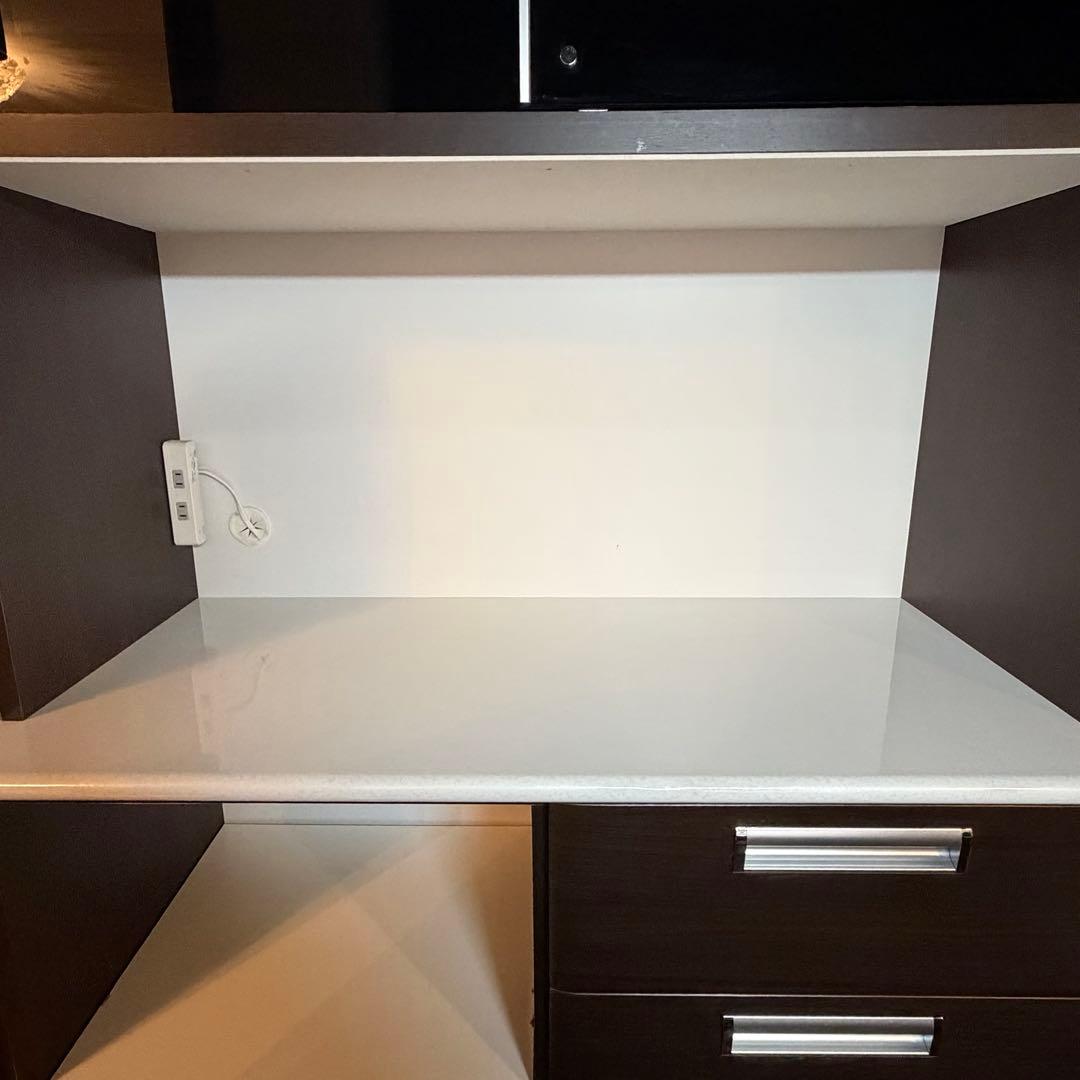 【最終値下げ】キッチンボード レンジボード 食器棚 キッチン収納 ダークブラウン