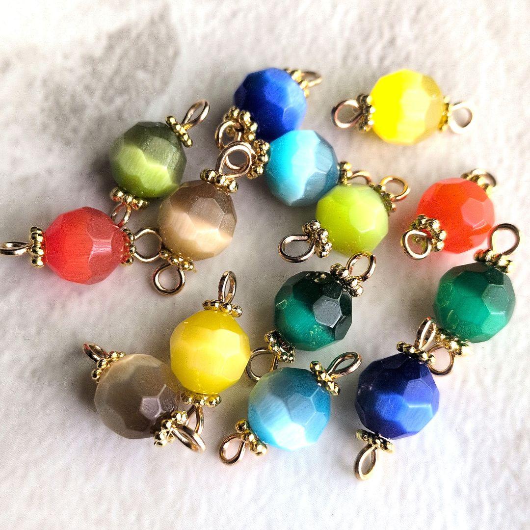 ハンドメイドコネクター キャッツアイ多角 14個 - メルカリ