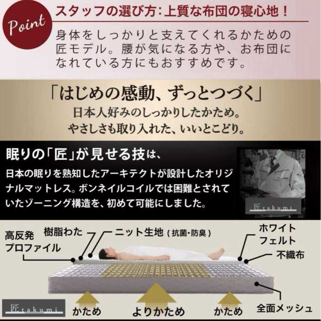 未使用訳あり　真空圧縮ロールでお届け 　匠モデルマットレス　セミダブル　ブラック