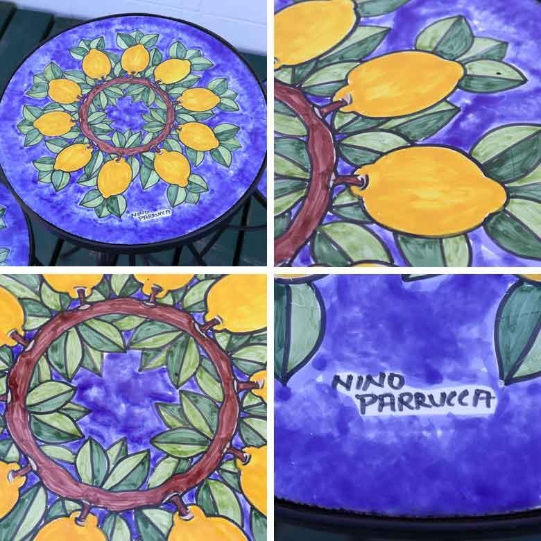 イタリア テーブルセット レモン ガーデン 3点セット 39cm ニーノパルッカ