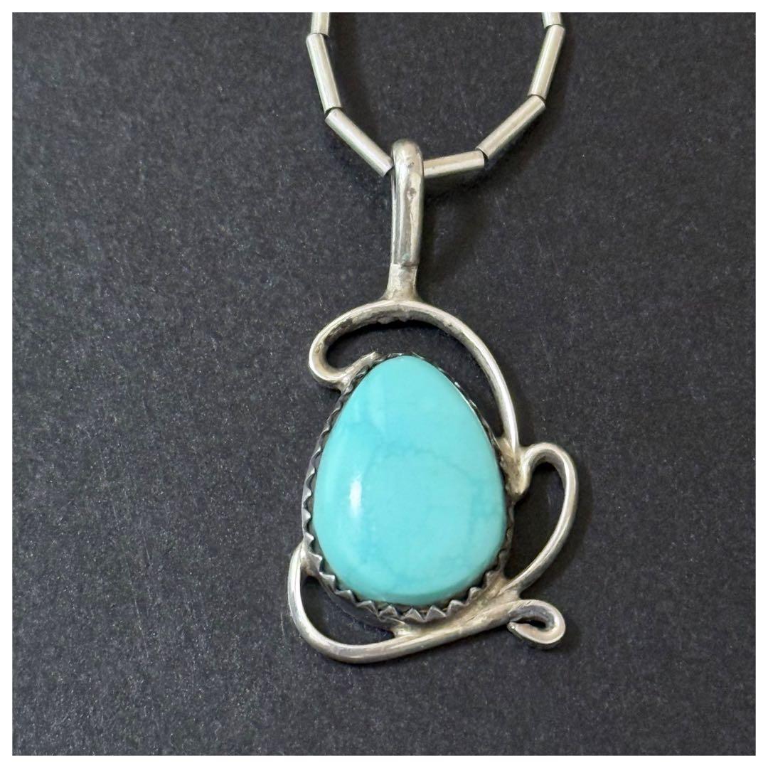 インディアンジュエリー ナバホ族 ターコイズ ネックレス シルバー925