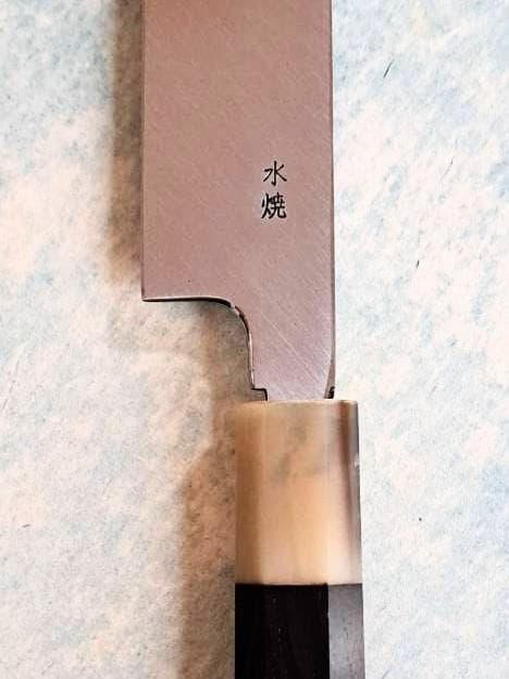 [未使用]　柳刃包丁　高鳳水本焼　富士波平鏡面　白変わり水牛黒檀八角柄　尺一