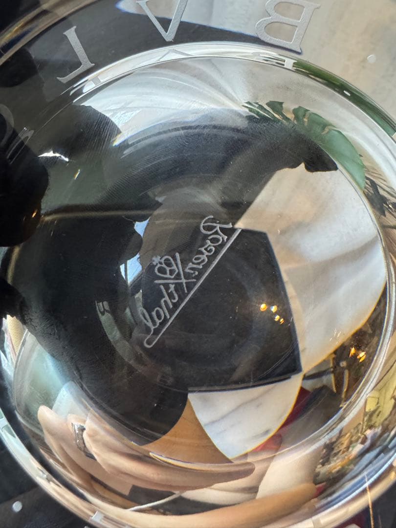 BVLGARI 高級クリスタル灰皿 直径12cm 未使用