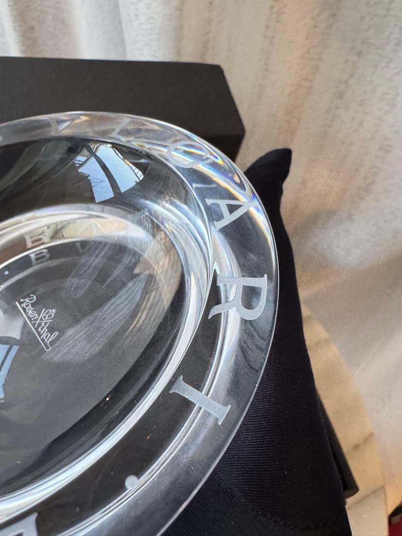 BVLGARI 高級クリスタル灰皿 直径12cm 未使用