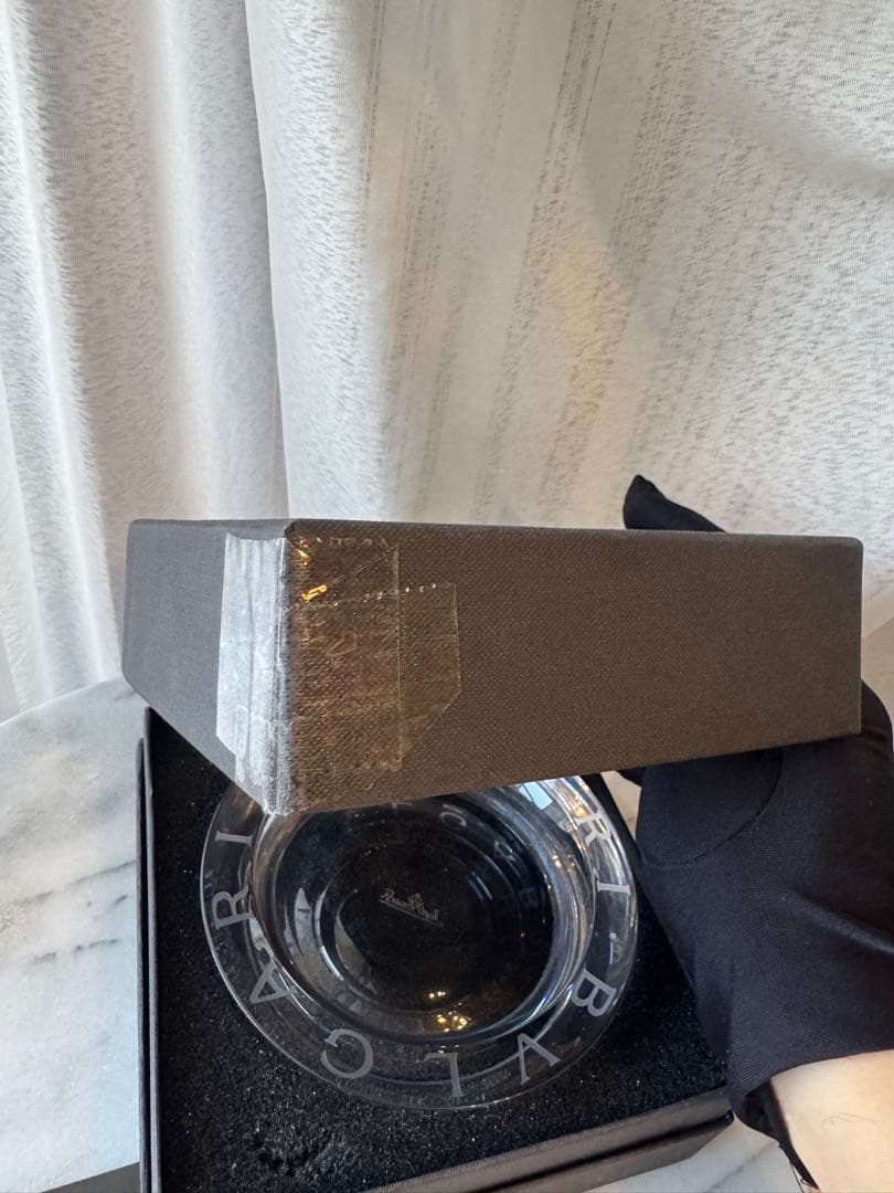 BVLGARI 高級クリスタル灰皿 直径12cm 未使用