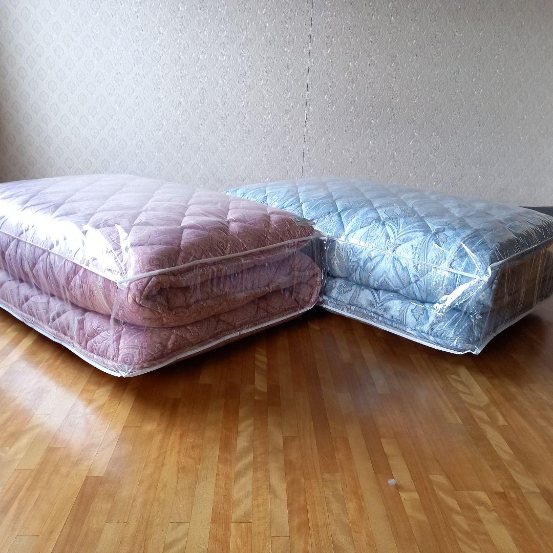 ホテル仕様 羽毛を越えた 掛け布団 極厚 体圧分散 敷布団 ペアセット日本製⑪