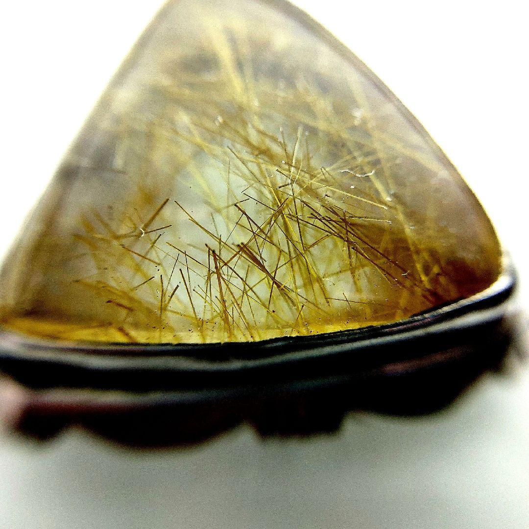 高品質　ルチルクォーツ　ペンダントトップ　シルバー　silver925