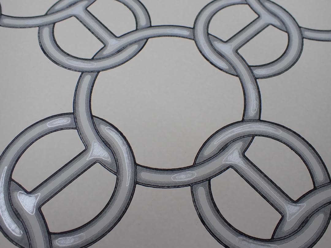 エルメス　インテリアパネル チェーン柄 壁紙 フィルダルジャン 壁紙使用　a　③