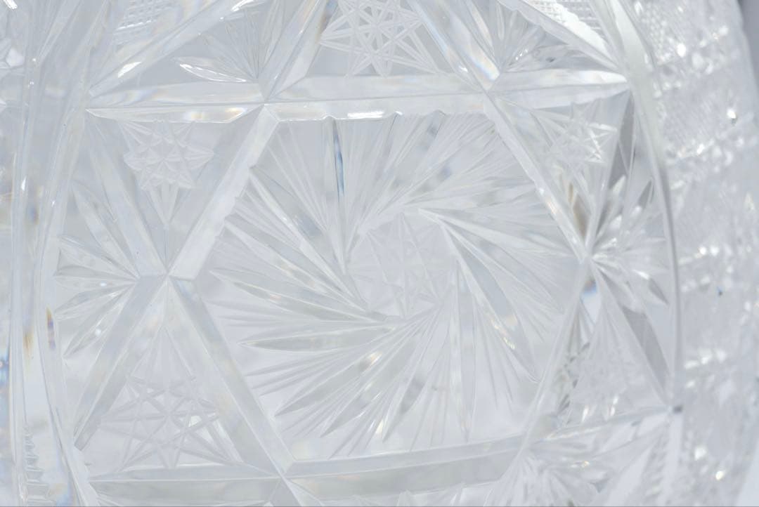 希少 大型 バルソビア ハンドカット クリスタル花瓶 ポーランド製